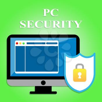 Pc Security Showing Web Site And Secure