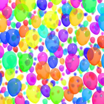 Festive Colorfull Balloons In The Sky For Birthday Celebration