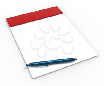 Blank Notepad With Copyspace Showing Empty White Note Book