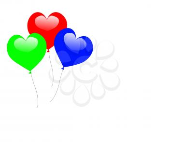 Colourful Heart Balloons Showing Romantic Anniversary Celebration