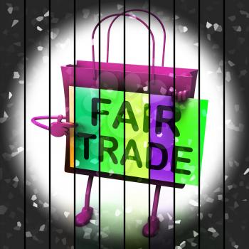 Fair Trade Shopping Bag Representing Equal Deals and Exchange