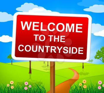 Welcome Countryside Representing Meadow Greeting And Nature