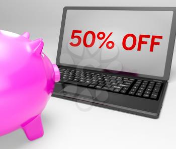 Fifty Percent Off On Notebook Shows Special Discounts And Promotions