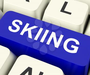 Skiing Key On Keyboard Showing Ski Sport Or Skier
