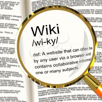 Wiki Definition Magnifier Shows Online Collaborative Community Encyclopedia