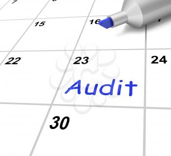 Audit Calendar Showing Investigating And Reviewing Finances