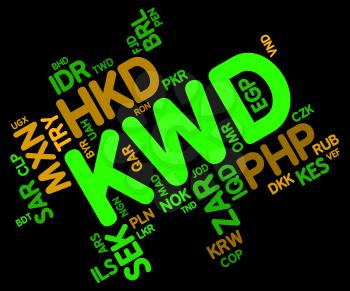 Kwd Currency Showing Kuwait Dinars And Market