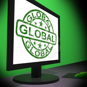 Global Monitor Showing Worldwide International Globalization Connections
