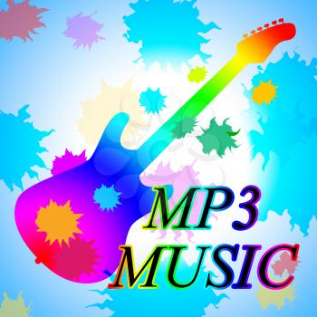 Mp3 Music Showing Melody Listening And Sound Track