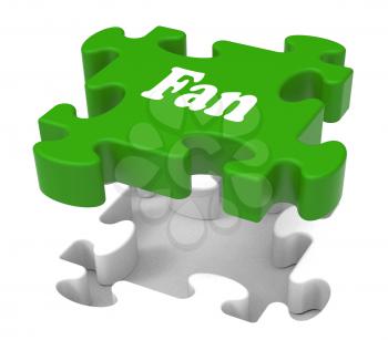 Fan Jigsaw Showing Online Follower Likes Or Internet Fans