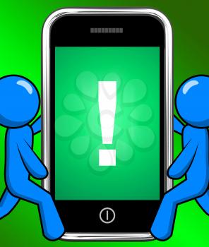 Exclamation Mark On Phone Displaying Attention Warning