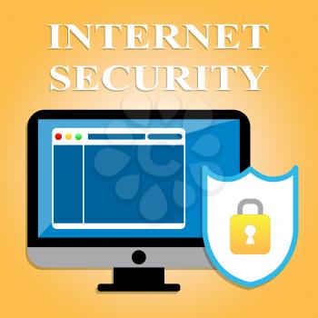 Internet Security Showing Web Site And Protection
