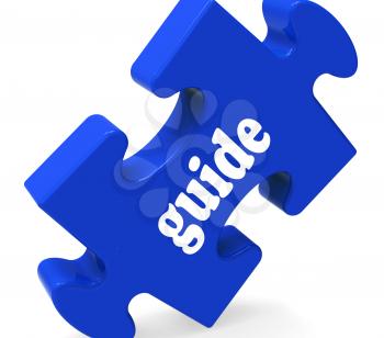 Guide Puzzle Showing Consulting Instructions Guideline And Guiding