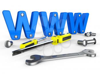 Online Tools Showing World Wide Web And Website