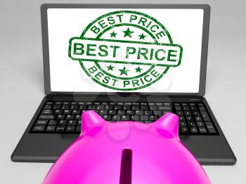 Best Price Stamp On Laptop Showing Promotional Ranking Or Best Discount