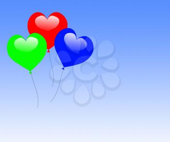 Colourful Heart Balloons Meaning Valentines Day Ball Or Party