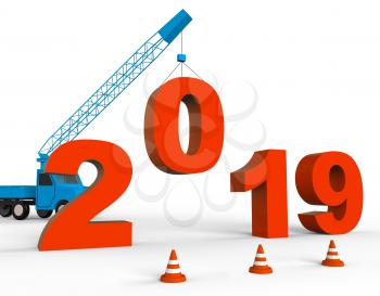 Twenty Nineteen Meaning 2019 New Year 3d Rendering