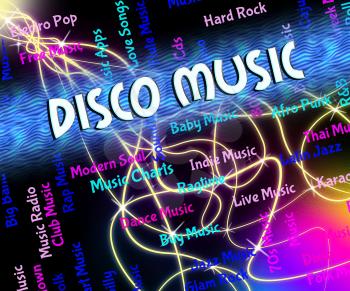 Disco Music Representing Sound Tracks And Songs