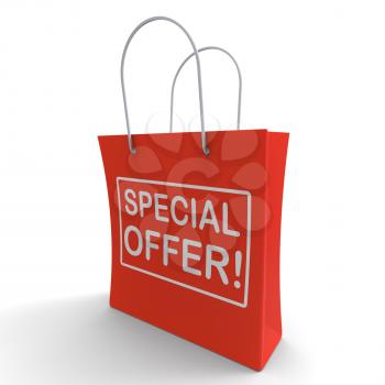 Special Offer Shopping Bag Shows Bargain Or Discount
