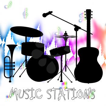 Music Stations Representing Internet Radio And Radiography