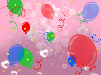 Celebrate Balloons Showing Abstract Cheerful And Bunch