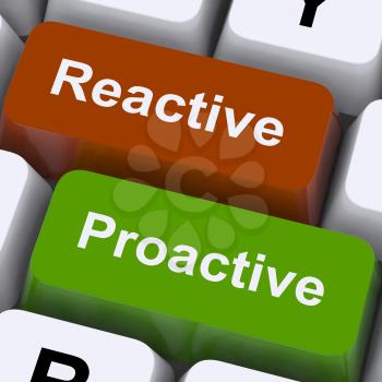 Proactive And Reactive Keys Showing Initiative And Improvement