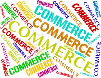 Commerce Words Representing E-Commerce Business And Ecommerce