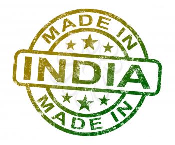Made In India Stamp Showing Indian Product Or Produce