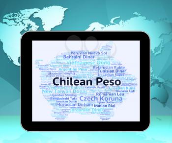 Chilean Peso Showing Worldwide Trading And Banknotes