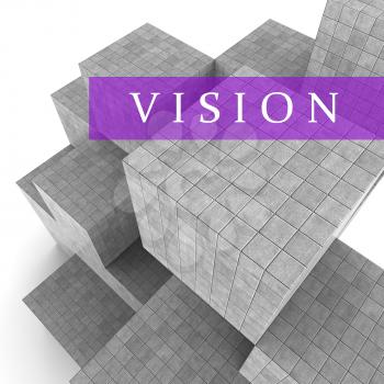 Vision Blocks Meaning Commercial Mission 3d Rendering