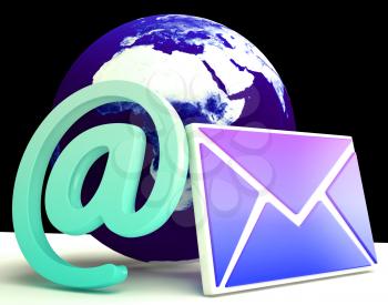 World Email Showing Global Correspondence Post Online