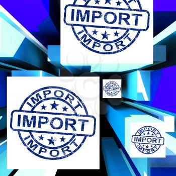 Import On Cubes Showing Importing Products And Global Shipment
