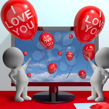 I Love You Balloons Showing Love And Online Dating