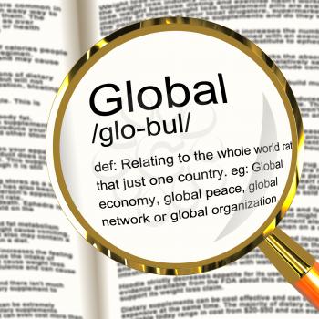 Global Definition Magnifier Shows Worldwide International Or Continental