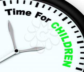 Time For Children Message Means Playtime Or Getting Pregnant