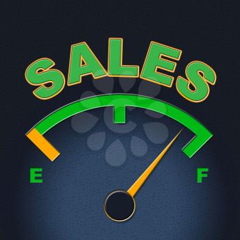 Sales Gauge Indicating Meter Consumerism And Indicator