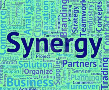 Synergy Word Indicating Team Work And Together