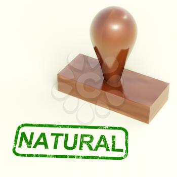 Natural Rubber Stamp Showing Organic And Pure Produce