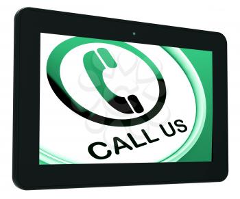 Call Us Tablet Showing Talk or Chat