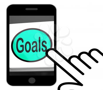 Goals Button Displaying Aims Objectives Or Aspirations