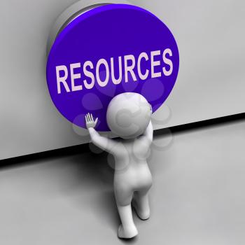 Resources Button Meaning Funds Capital Or Staff