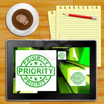 Priority On Cubes Shows Urgent Dispatch Or Deadline Tablet