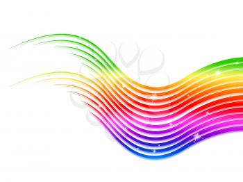 Rainbow Stripes Background Meaning Colorful Waves And Sparkles
