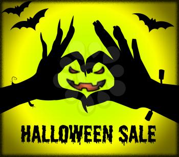 Halloween Sale Showing Trick Or Treat And Save Promotional