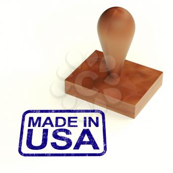 Made In The Usa Rubber Stamp Showing Products From America