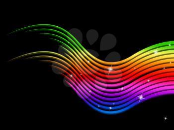 Rainbow Stripes Background Showing Colors Lines And Sparkling

