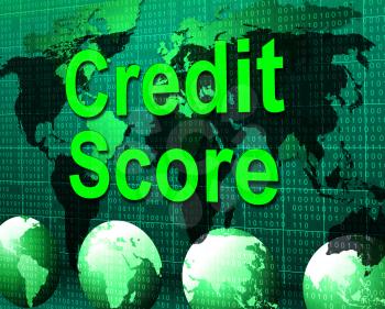 Credit Score Representing Debit Card And Cashless