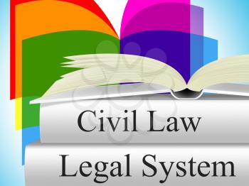 Civil Law Showing Crime Judiciary And Legally