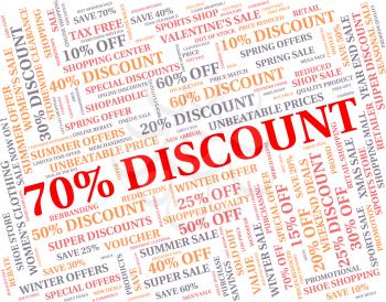 Seventy Percent Off Indicating Discount Promotional And Reduction