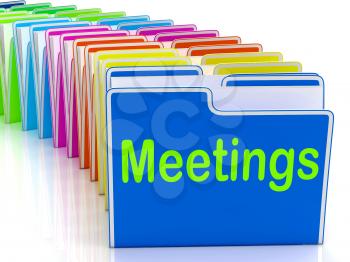 Meetings Folders Meaning Talk Discussion Or Conference